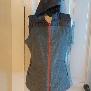 Kavu hooded grey orange vest women Large